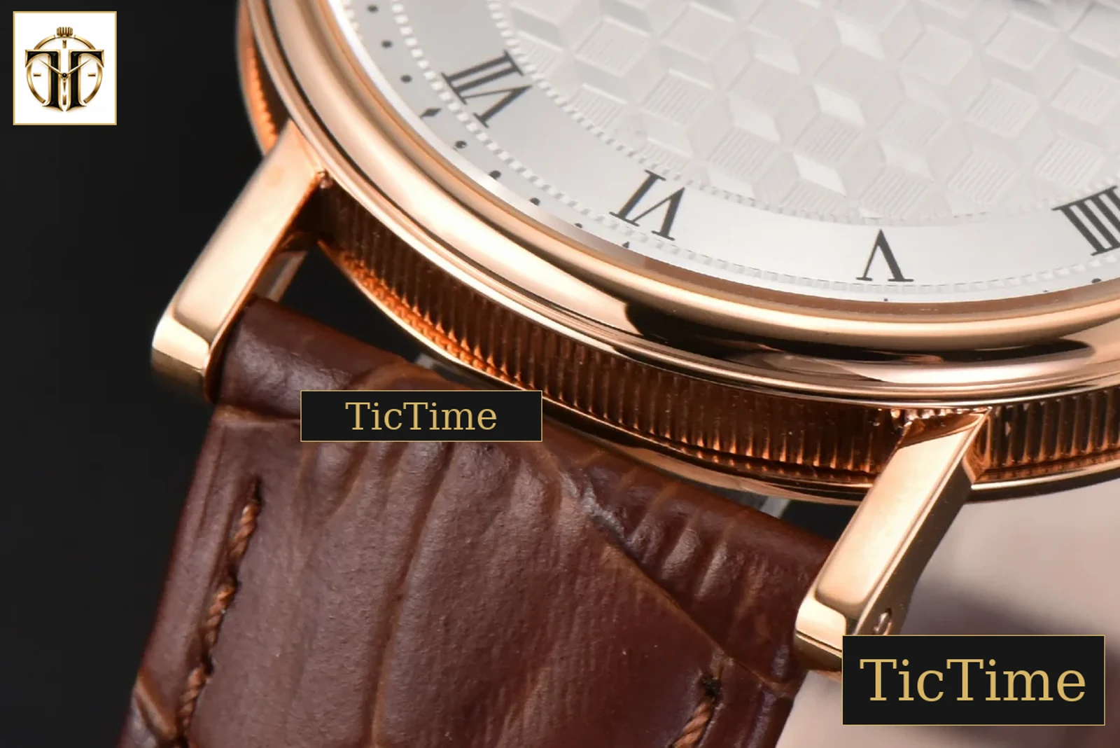 Classique 5157 38mm LTF RG White Textured Dial Roma Marker Brown Leather Strap MY9015 — foto 8