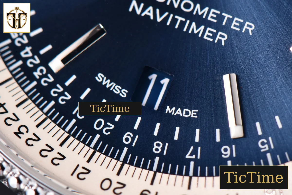 Navitimer 41mm TF SS Blue Dial White Bezel Blue Leather Strap A2824 — foto 7