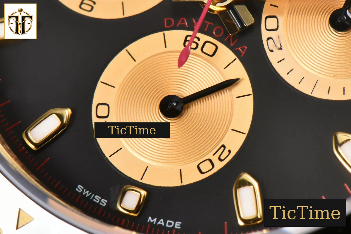 Daytona 116518 40mm APSF YG Black/YG Dial Ceramic Bezel Red Hand Oysterflex Strap Tungsten Version SH4130 — foto 9