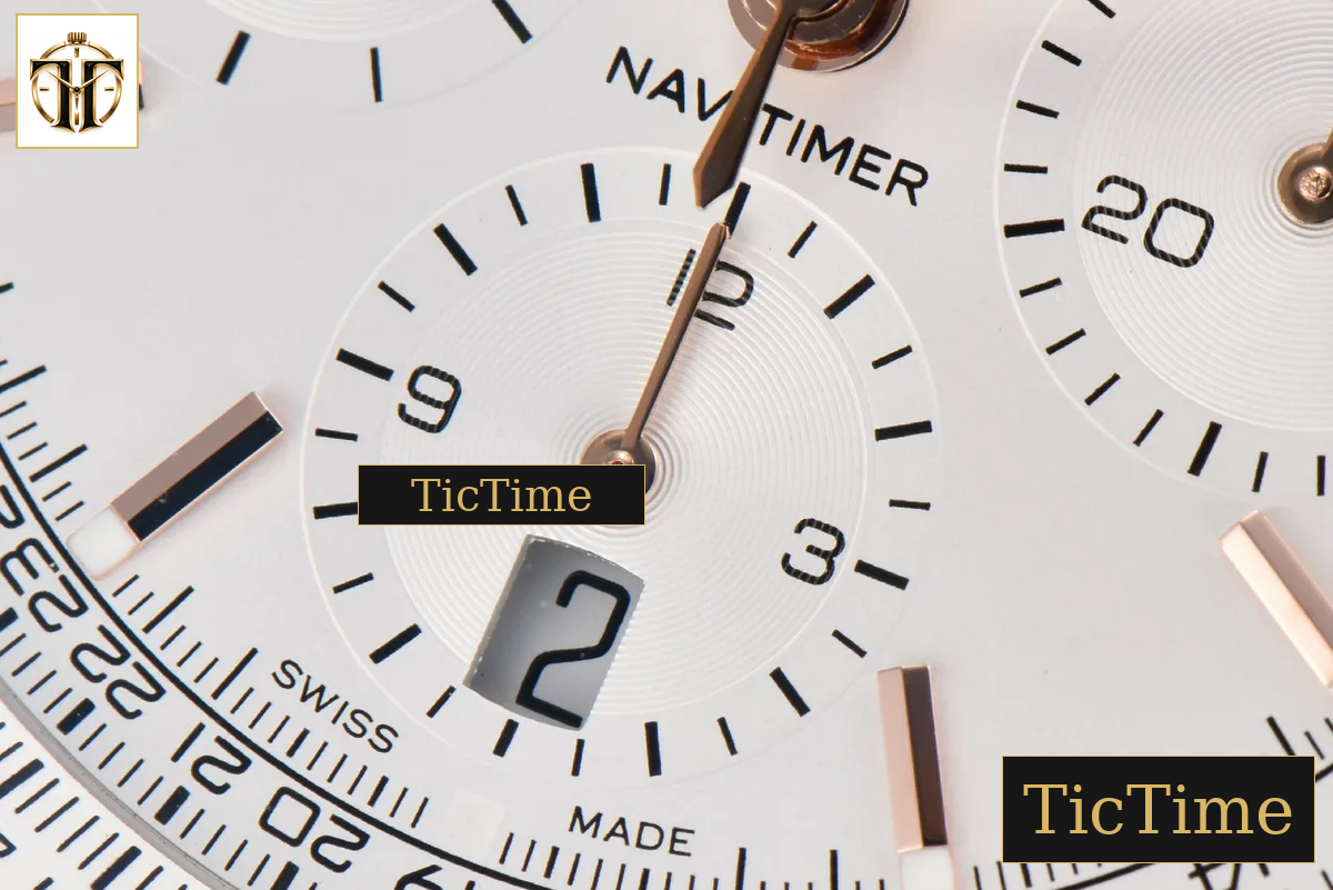 Navitimer B01 43mm BLSF White Dial Brown Leather Strap A7750 — foto 8