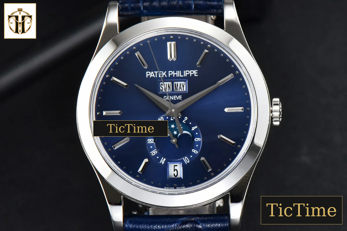 Complications 5396 38.5mm ZF Blue Dial Moonphase Stick Markers Black Leather Strap MY9015 — foto 2