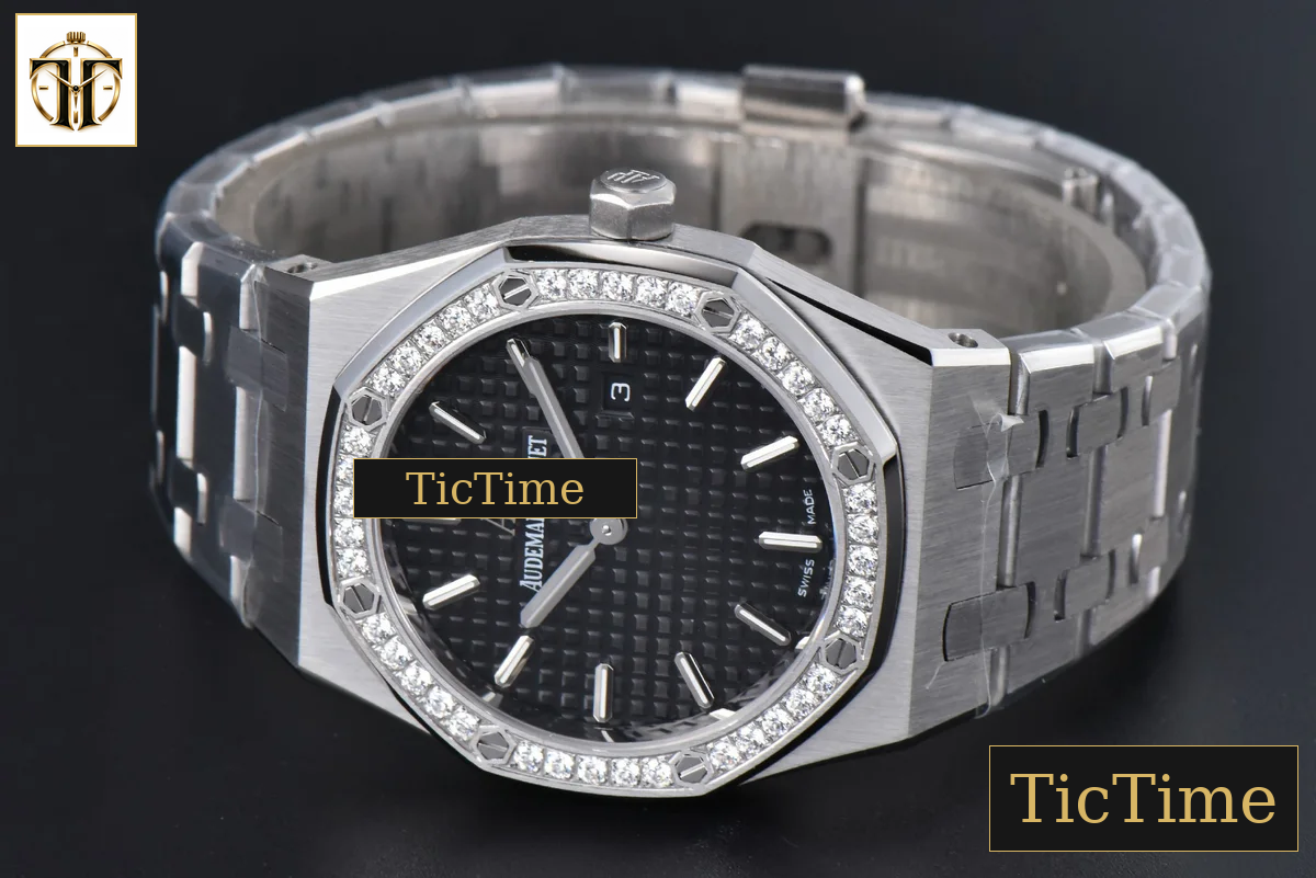 Royal Oak Ladies 67651ST 33mm ZF SS Diamond Black Dial SS Bracelet Quartz — foto 13