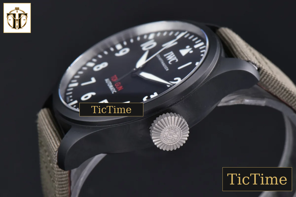 Top Gun IW326901 44mm M+F Ceramic Black Dial Green Nylon Strap A2892 — foto 9