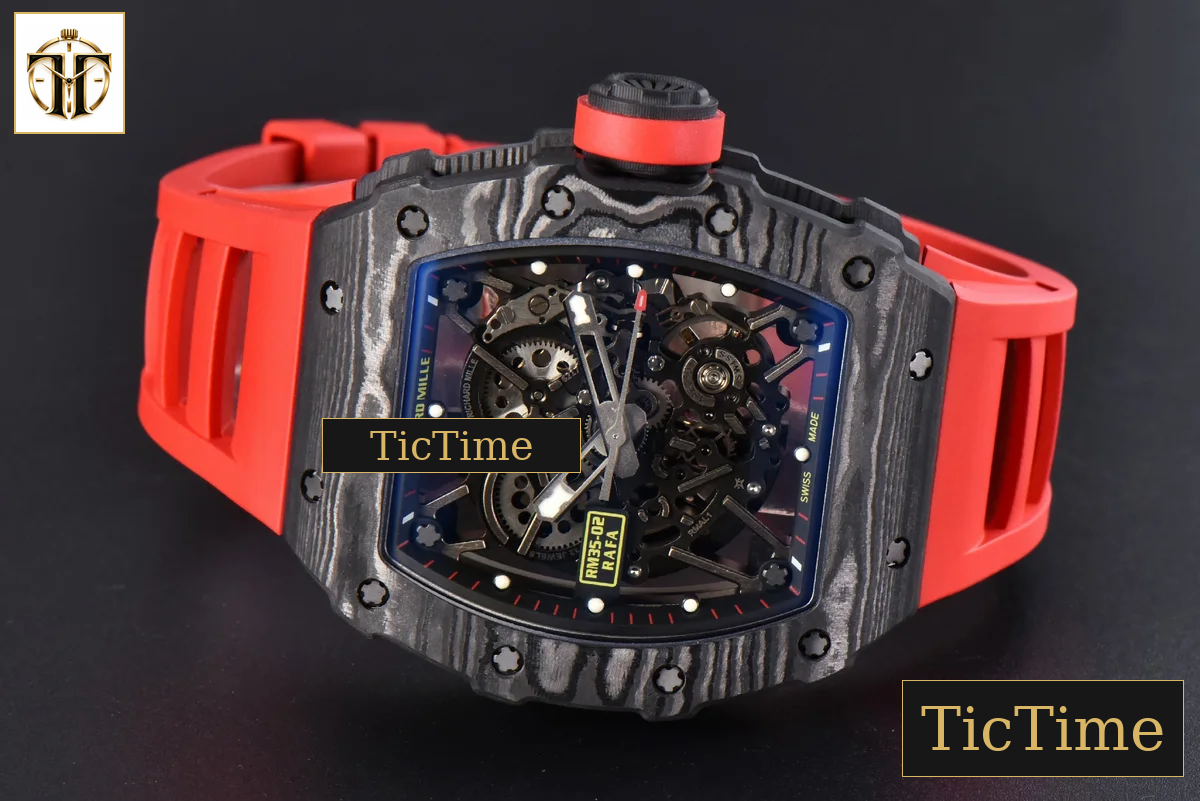 NTPT RM035-02 42mm ZF Skeleton Dial Red Rubber Strap NH05A — foto 15