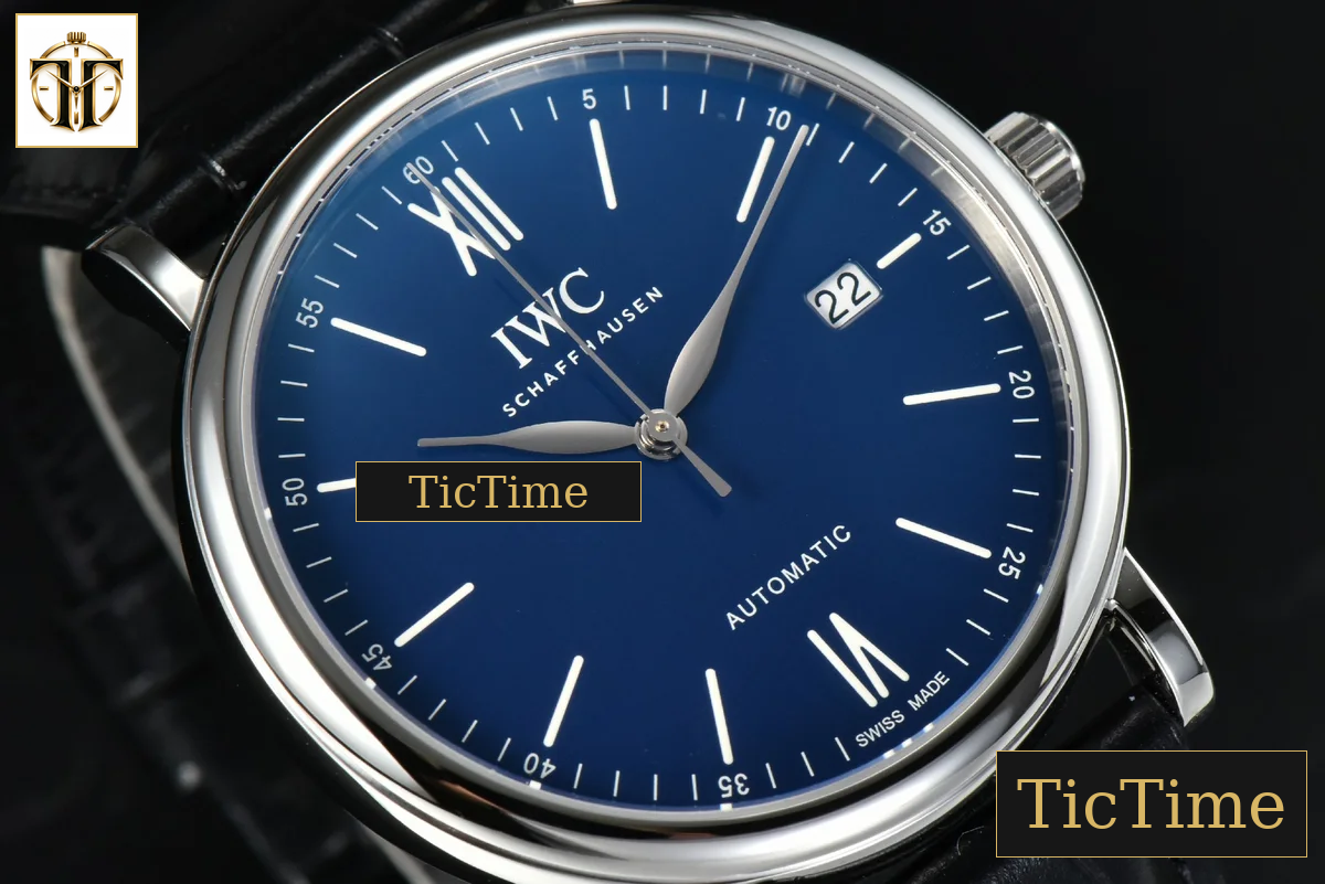 Portofino Automatic 40mm ZF Blue Dial White Marker Black Croc Strap A9019 — foto 5