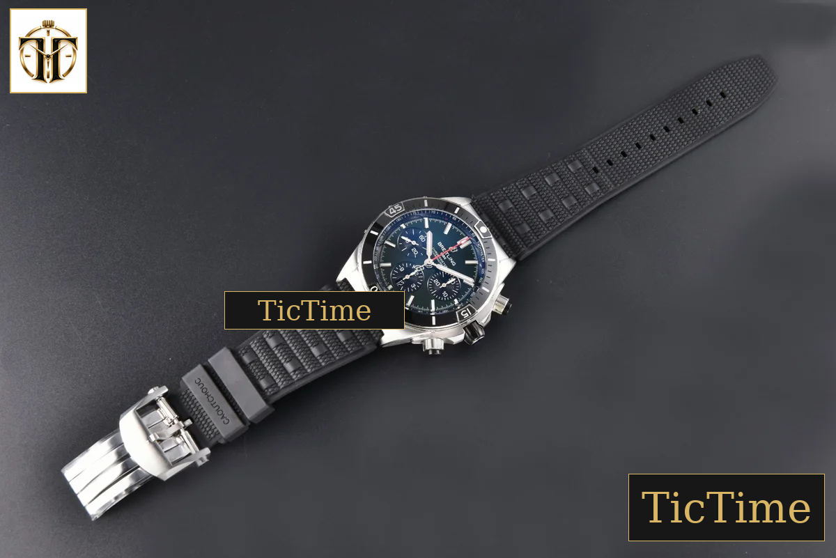 Chronomat B01 44mm BLSF Black Bezel Green Dial Rubber Strap 7750 — foto 32
