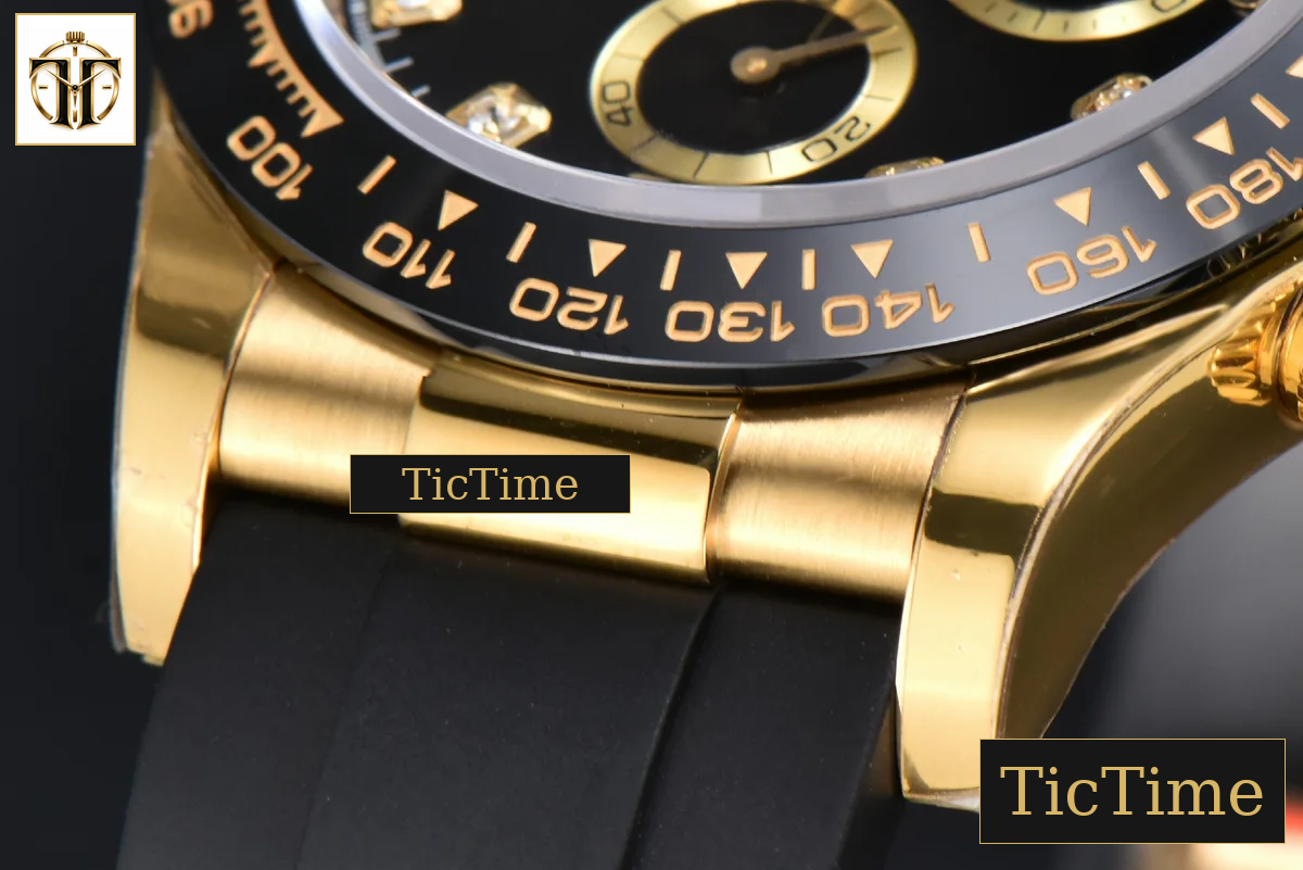 Daytona 116518 40mm APSF YG Black Dial Ceramic Bezel Diamond Marker Oysterflex Strap Tungsten Version SH4130 — foto 11