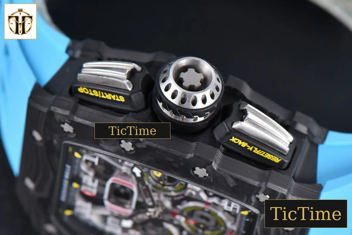 NTPT Chrono RM011 KVF Skeleton Dial Blue Rubber Strap V2 A7750 — foto 14