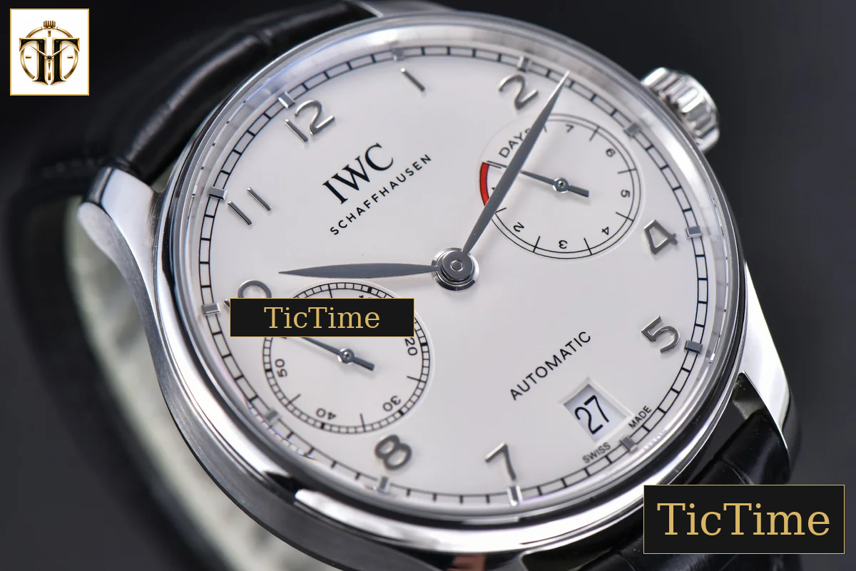 Portuguese PR IW500104 42mm ZF White Dial Black Leather Strap A51011 — foto 9
