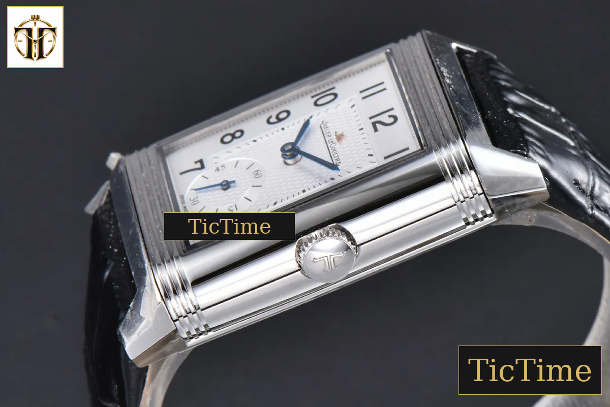 Master Reverso Tribute Small Seconds 30x47mm MGF White Circle Dial Black Leather Strap A854A — foto 10