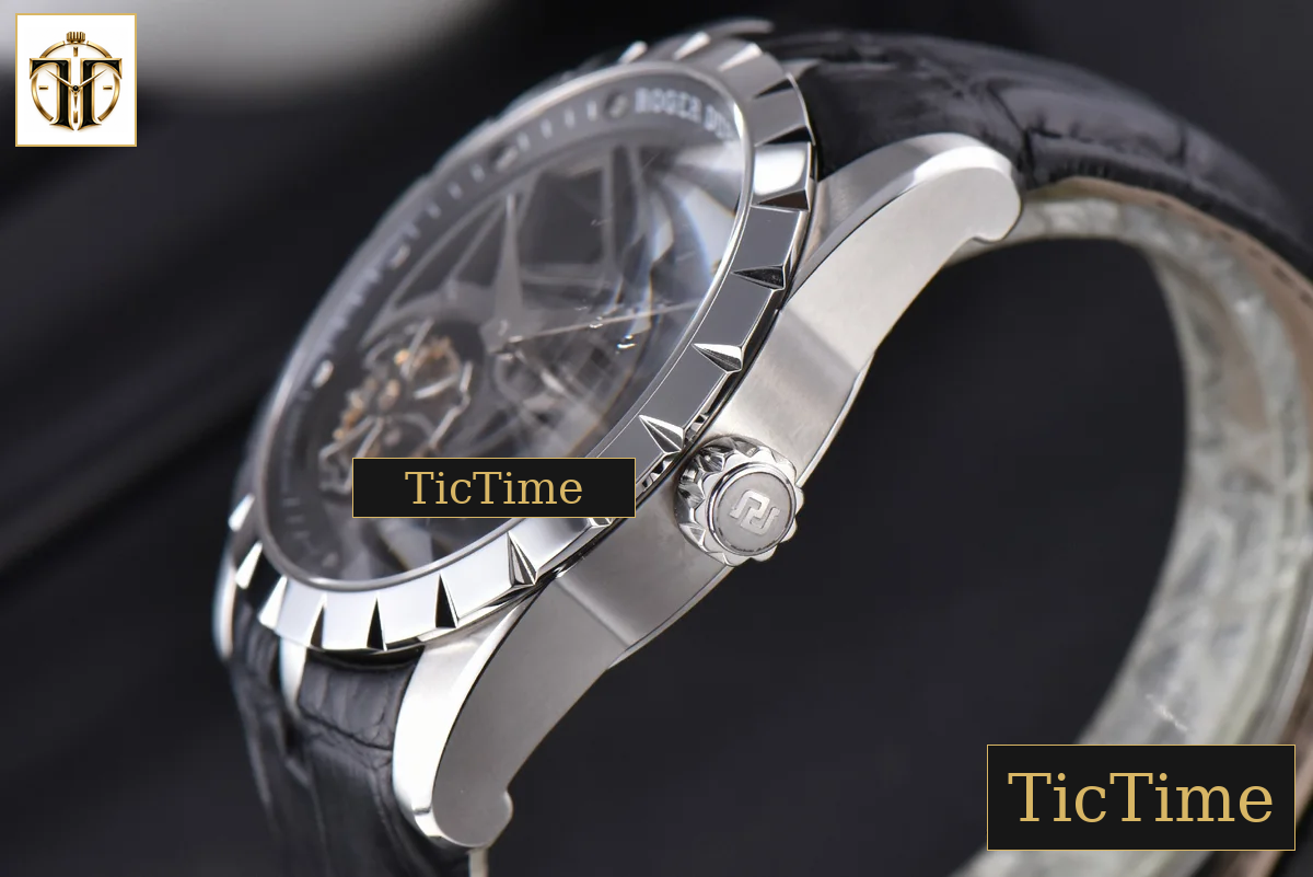 Excalibur 45mm JBF SS Black Crown Skeleton Dial Black Croc Leather Strap Tourbillon A2136 — foto 12