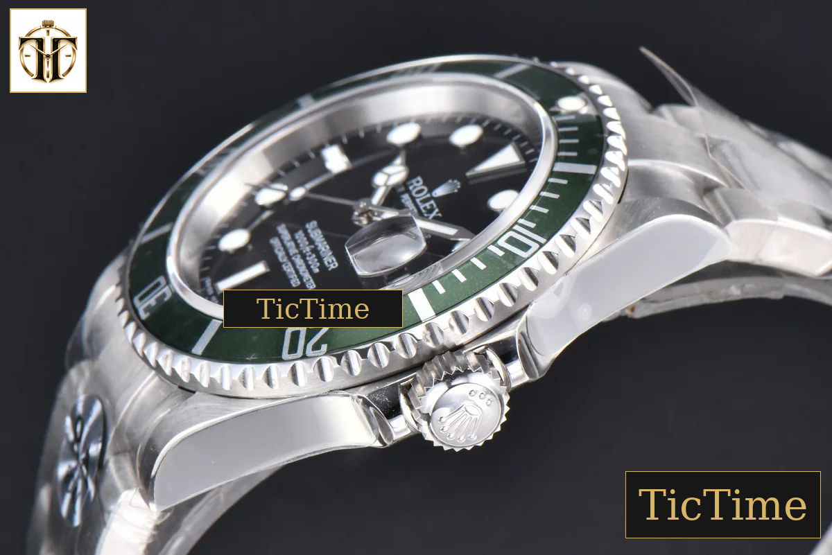 Submariner LV 16610 40mm RAF Green Bezel 904L SS Bracelet No Rehaut SH3135 — foto 13