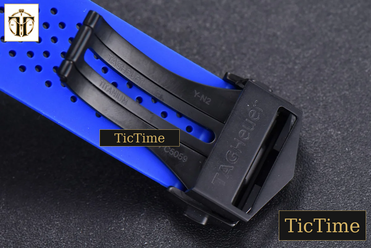 Calibre Heuer 01 Chrono 45mm XF PVD Skeleton Dial Blue Hand Blue Rubber Strap A1887 — foto 26