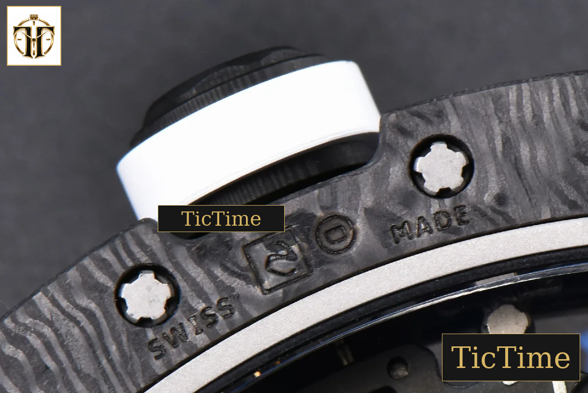 NTPT RM055 43mm ZF White/Pink Bezel White Crown White Rubber Strap V6 RMUL2 — foto 20