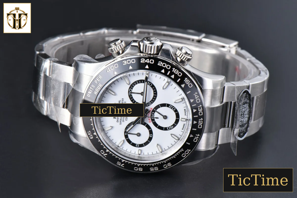 Daytona Panda 904L 126500 40mm Clean Factory White Dial Black Bezel SS Bracelet DD4131 — foto 16