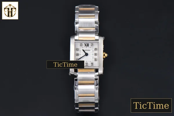 Foto frontal — Tank Francaise Small 25.7mmx21.2mm 8848F Diamond Marker YG/SS Bracelet Quartz