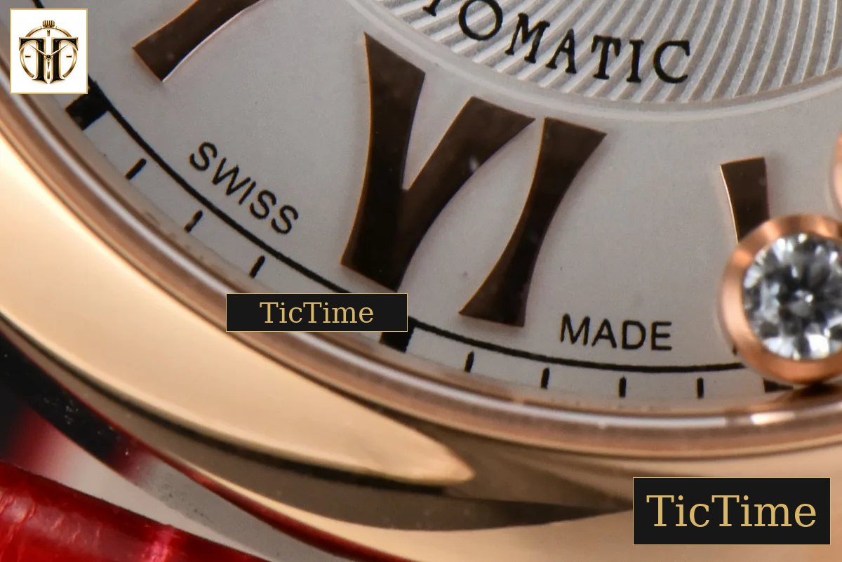 Happy Sport Automatic 33mm HWF RG/SS White Dial Red Leather Strap A2892 — foto 9