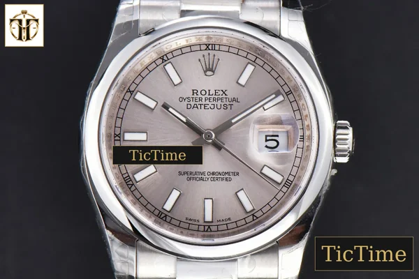 Foto frontal — DateJust 36mm GMF SS Smooth Bezel Silver Dial Lume Marker Oyster Bracelet VR3235