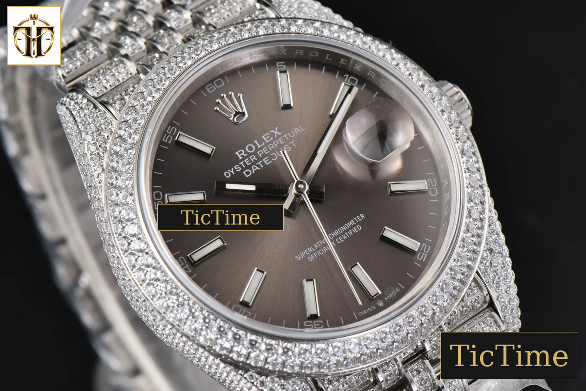Datejust Full 41mm GMF Diamond Gray Dial Jubilee Bracelet A2824 — foto 11