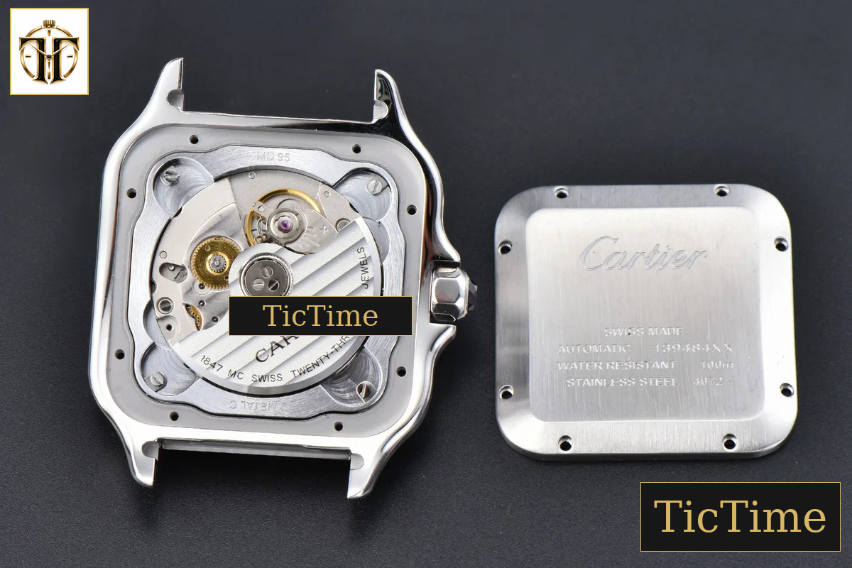Santos de Cartier Large 40mm AF SS Grey Dial Black Leather Strap Miyota 9015 — foto 14
