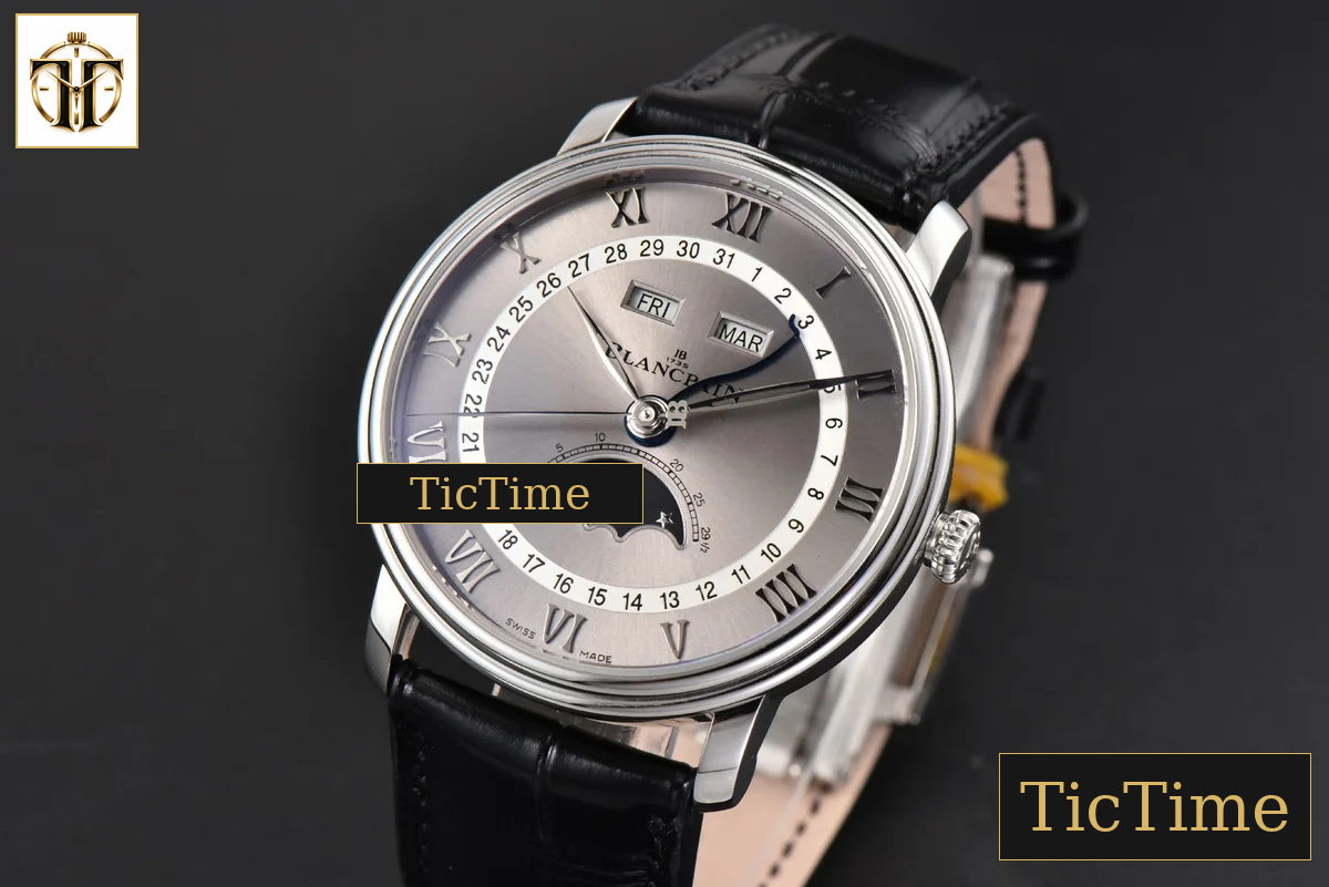 Villeret Complicated Function 6654 40mm OMF Silver Dial Black Leather Strap V3 A6654 — foto 4