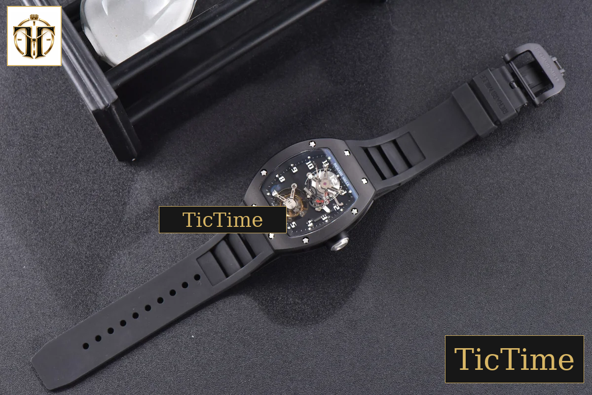 Tourbillon RM001 47mm JBF PVD Black Skeleton Dial Black Rubber Strap — foto 30