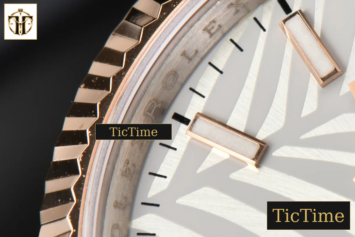 DateJust 36mm BPF RG/SS Fluted Bezel Silver Plam Dial Oyster Bracelet A2824 — foto 7