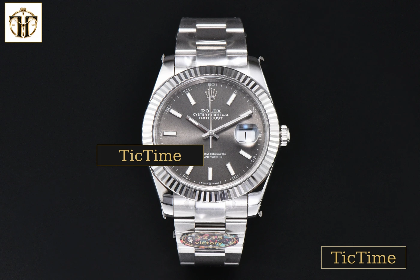 Vista frontal — DateJust 126334 41mm VF Gray Dial Oyster Bracelet DD3235
