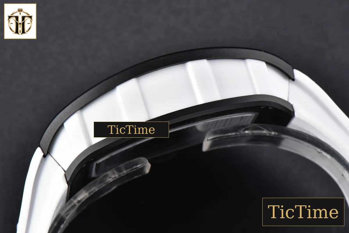 RM055 42.7mm BBRF Black Ceramic Black Skeleton Dial White Rubber Strap RMUL2 — foto 17