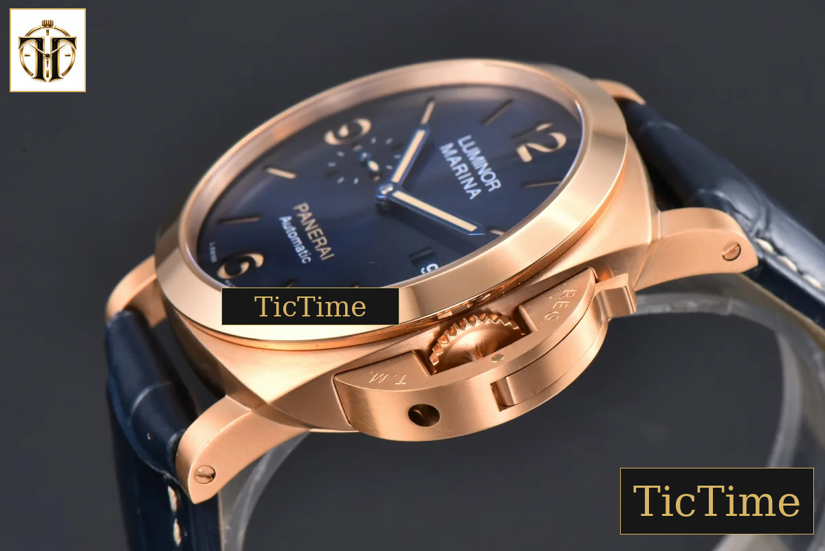 PAM1114 44mm TTF RG Blue Dial Blue Leather Strap P9010 — foto 11