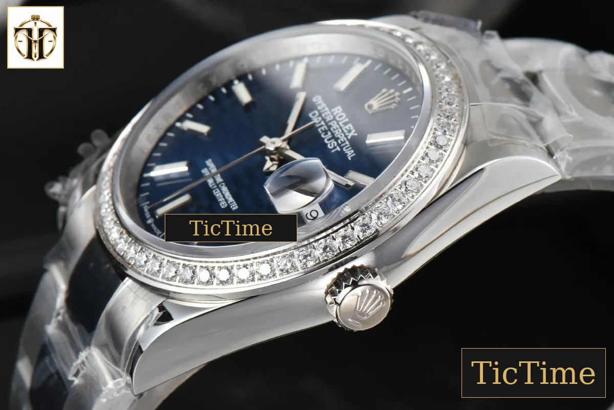 DateJust 36mm BPF Diamond Blue Motif Dial Oyster Bracelet A2824 — foto 10