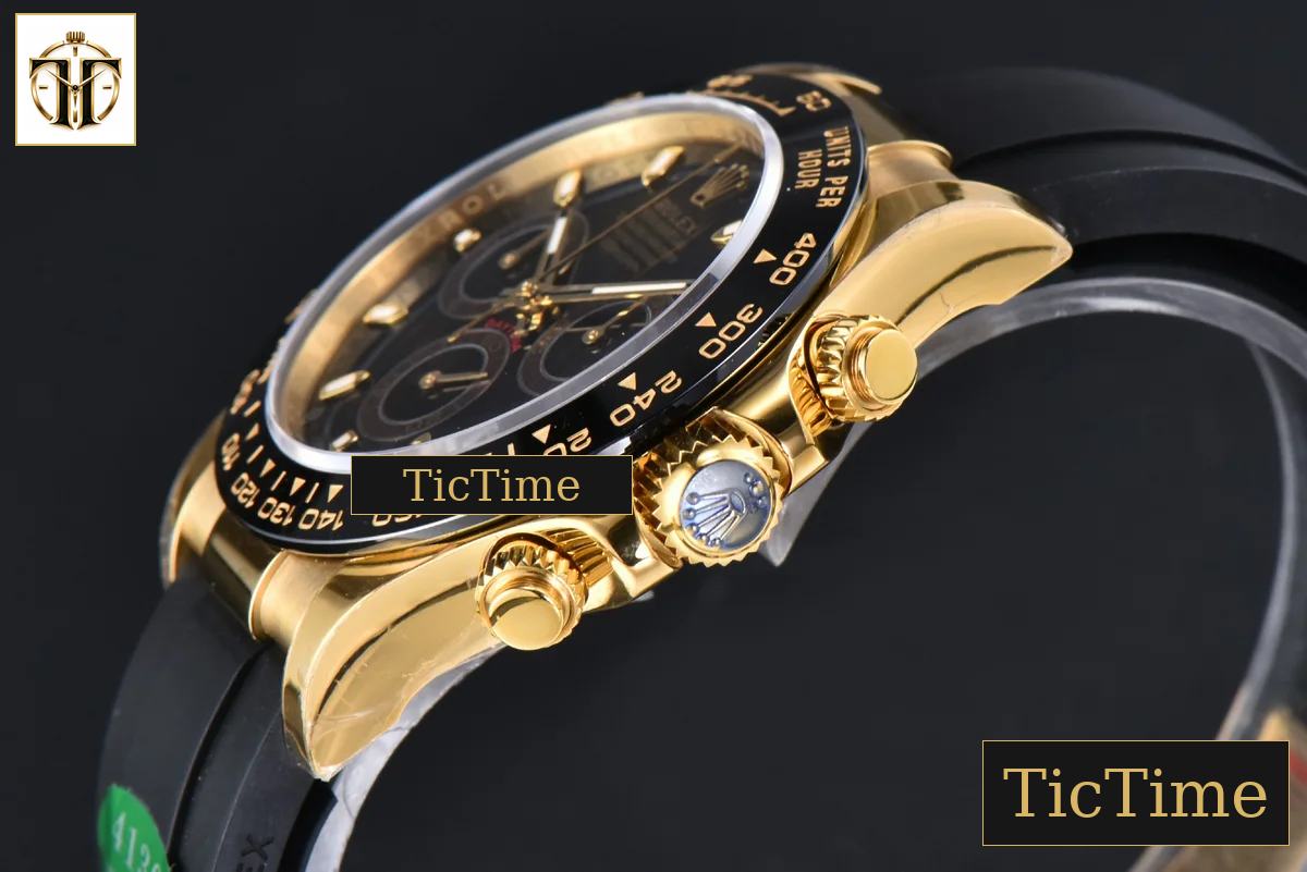 Daytona 116518 40mm APSF YG Black Dial Ceramic Bezel Lume Marker Oysterflex Strap Tungsten Version SH4130 — foto 12