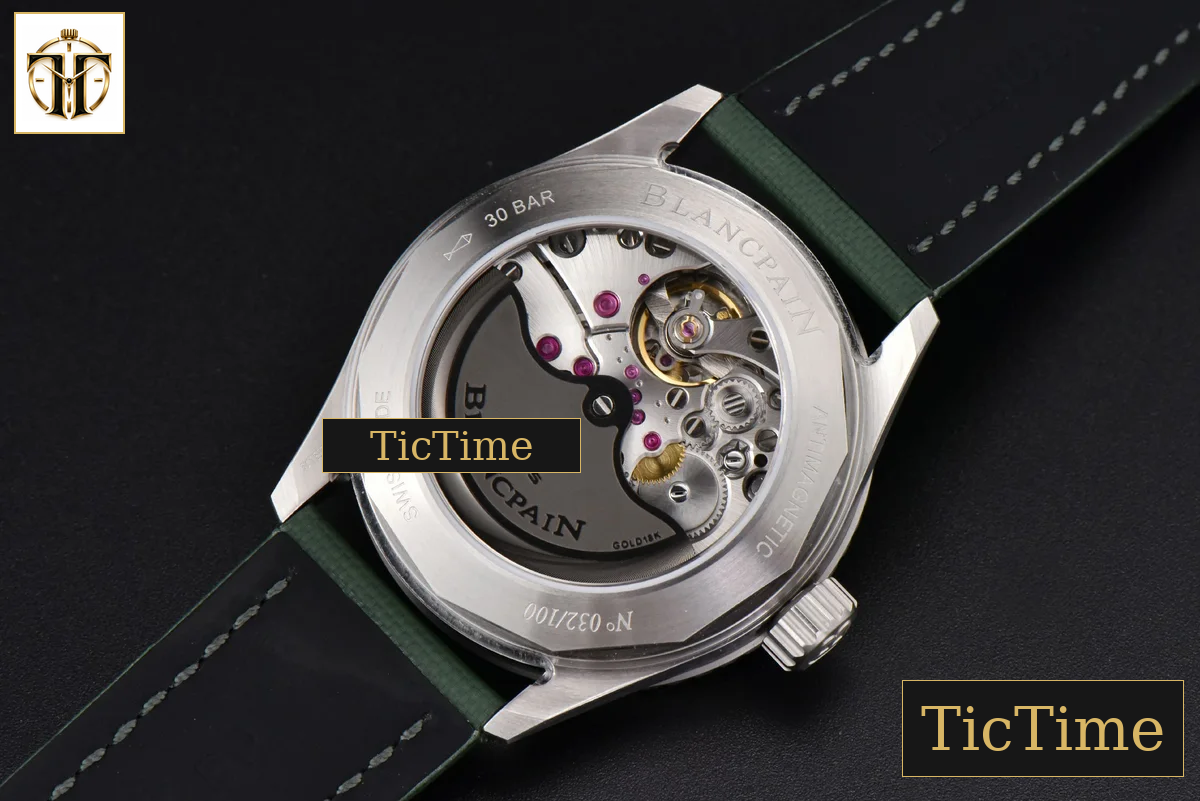 Fifty Fathoms Bathyscaphe 43mm GF Ceramic Green Dial Green Sail-Canvas Strap A1315 — foto 16