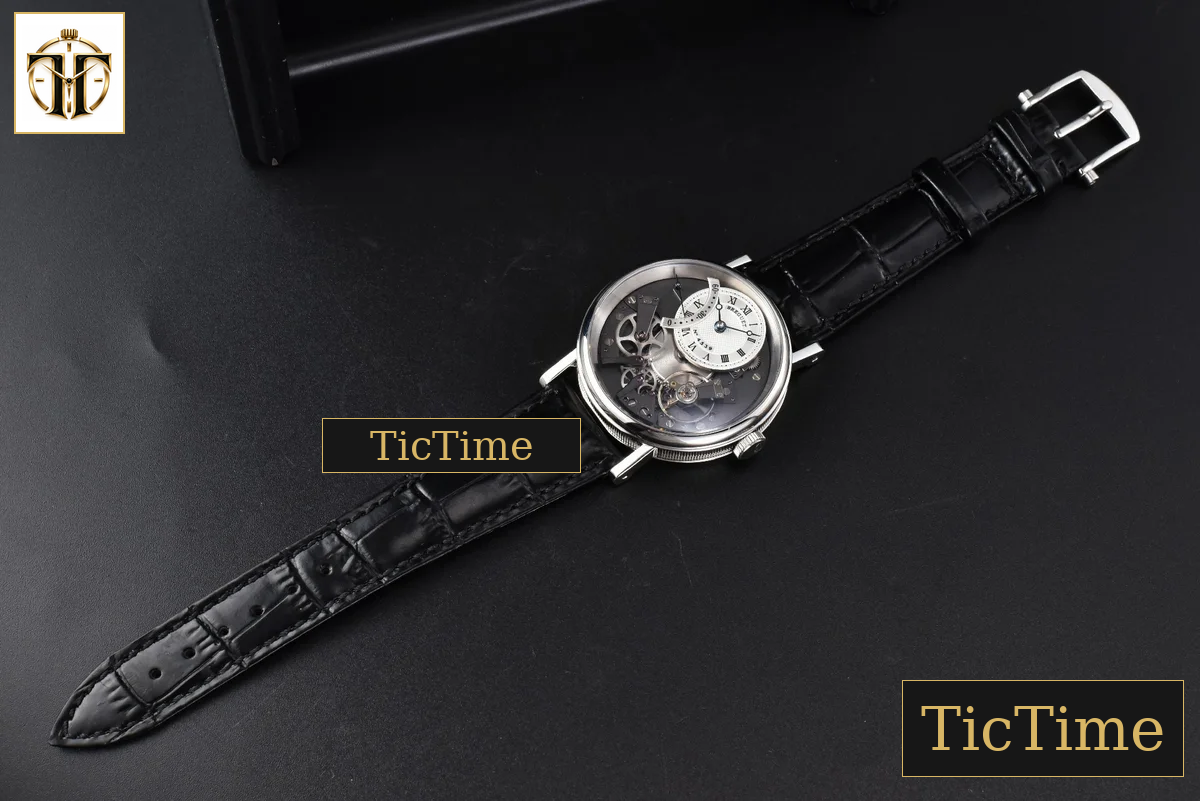 Tradition 7097BB 40mm ZF SS Gray Dial White Subdial Black Leather Strap A505 — foto 27