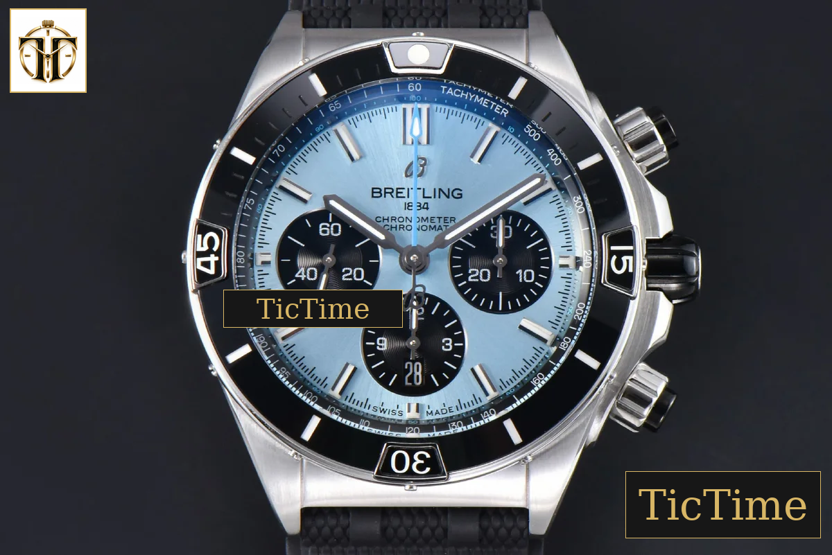 Chronomat B01 44mm BLSF Black Bezel Blue Dial Black Subdial Rubber Strap 7750 — foto 2