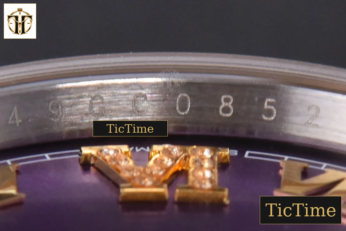 DateJust 904L 36mm GMF YG/SS Fluted Bezel Purple Dial Roma Marker Jubilee Bracelet VR3285 — foto 13