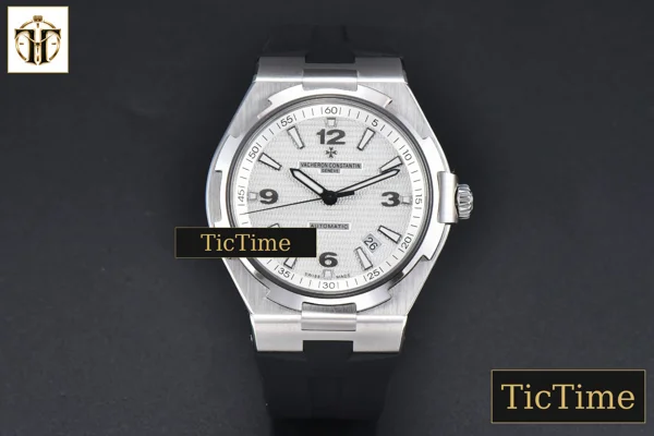 Foto frontal — Overseas 47040 42mm PPF White Dial Black Rubber Strap A1226