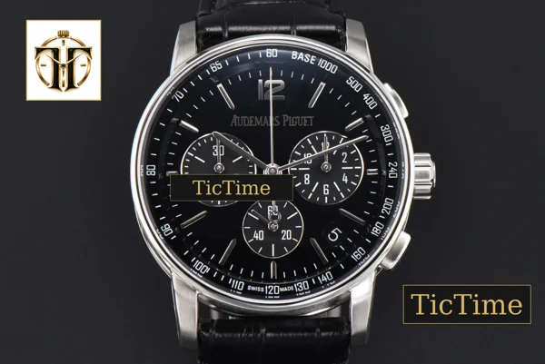 Foto frontal — Code 11.59 Chrono 26393 41mm APSF SS Black Dial Black Leather Strap SA4401