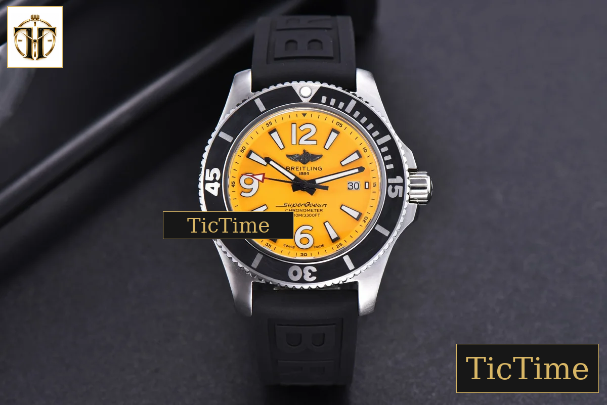 Superocean Automatic 44mm TF Yellow Dial Black Rubber Strap A2824 — foto 3