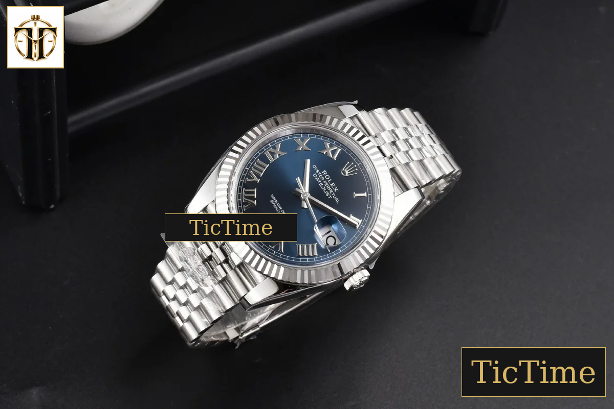 DateJust 904L Fluted Bezel 126334 41mm ARF Blue Dial Roma Marker Jubilee Bracelet 2824 — foto 16
