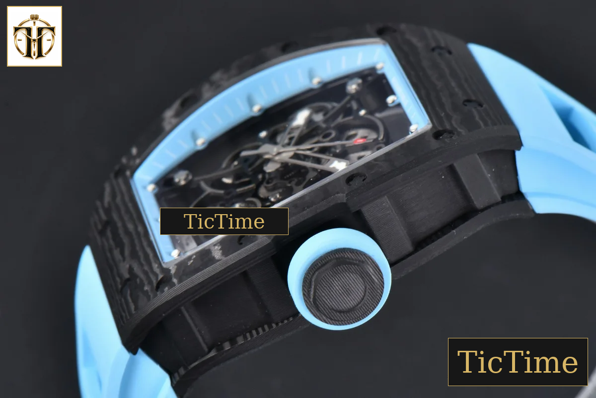 NTPT RM055 42.7mm BBRF Blue Skeleton Dial Blue Rubber Strap RMUL2 — foto 12