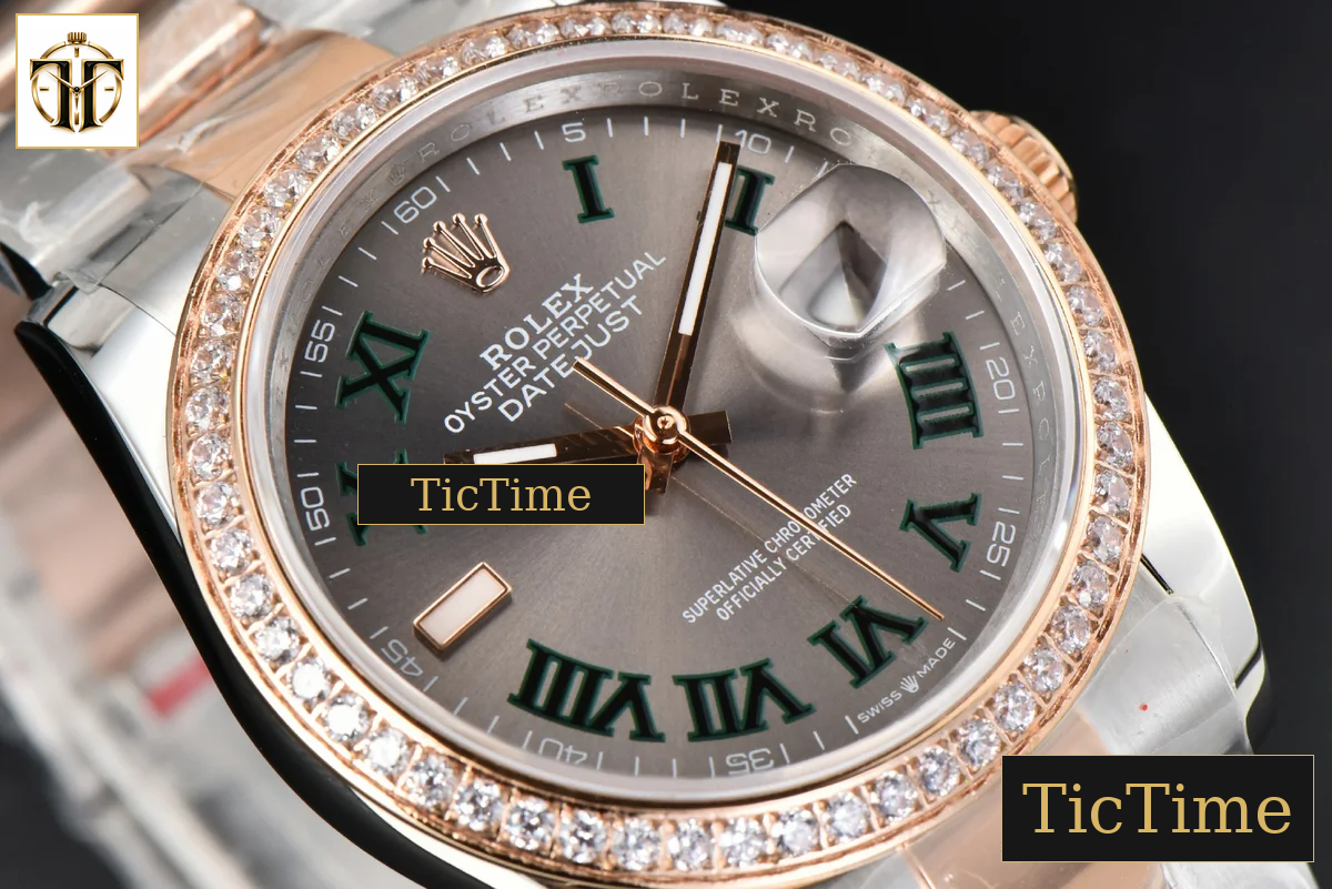 DateJust 36mm BPF RG/SS Diamond Bezel Gray Wimbledon Dial Oyster Bracelet A2824 — foto 11