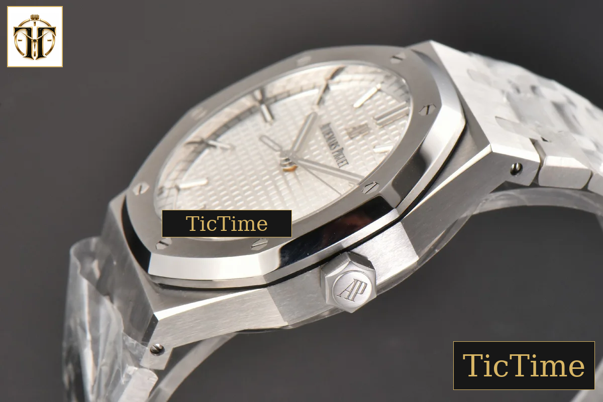 Royal Oak 15500 41mm ZF White Textured Dial SS Bracelet (V2 free sprung ) A4302 — foto 11