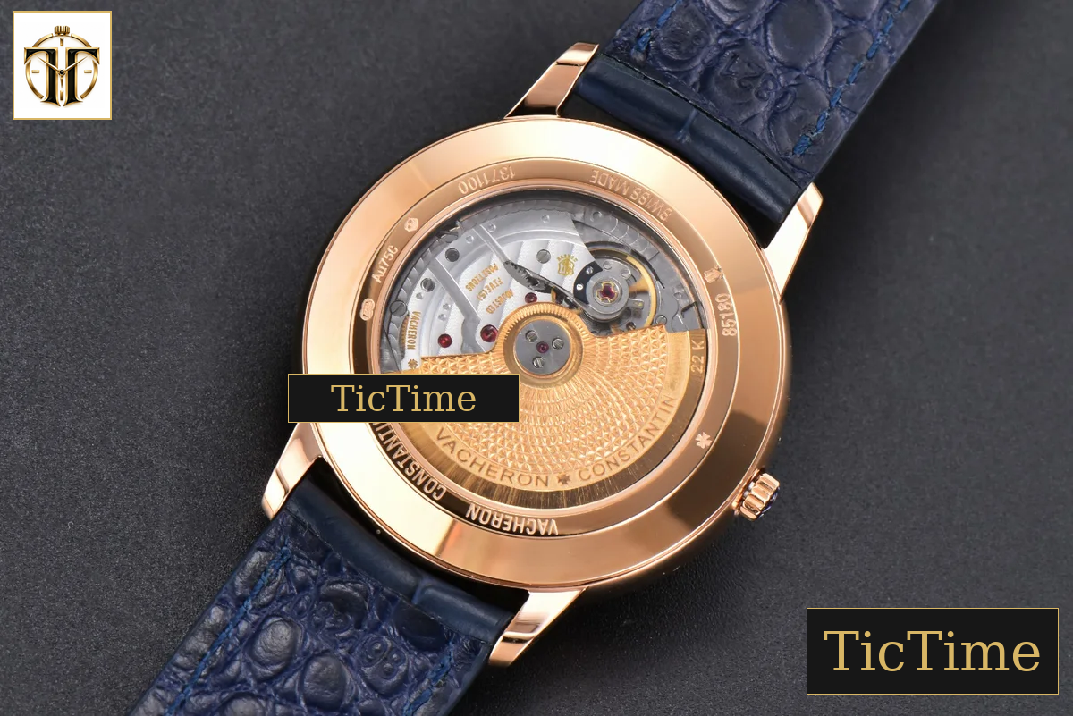 Patrimony Date 40mm ZF RG Blue Dial Blue Leather Strap Miyota 9015 — foto 13