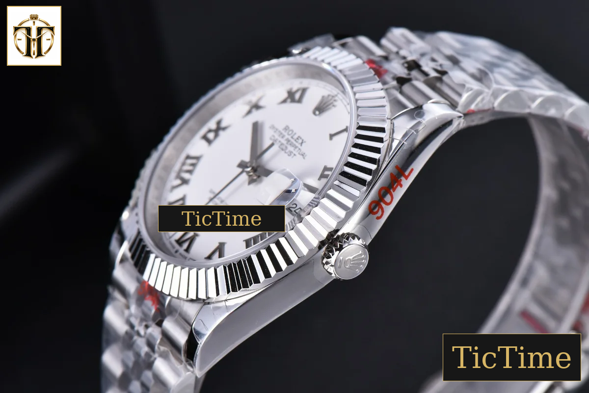 Datejust 41mm GMF SS White Dial Roma Marker Fluted Bezel Jubille Bracelet VR3235 — foto 13