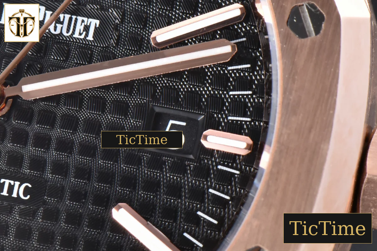 Royal Oak 15400 41mm IPF RG Black Textured Dial Black Leather Strap SA3120 — foto 7