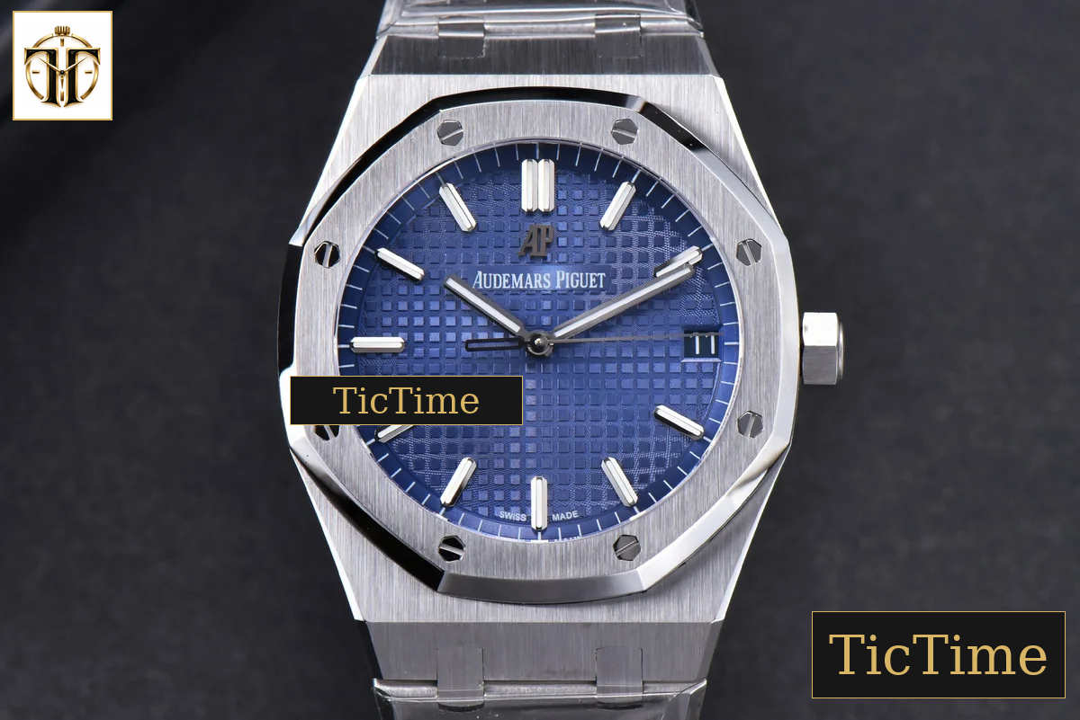 Royal Oak 15500 41mm OMF Blue Textured Dial SS Bracelet V2 Miyota 9015 — foto 2