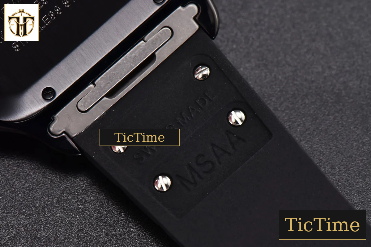 Santos Large 40mm GF PVD Black Dial Black Rubber Strap Miyota 9015 — foto 24