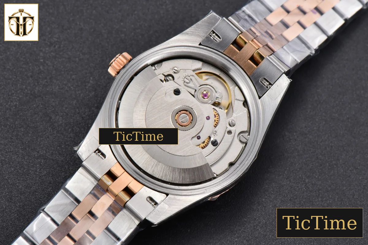 DateJust 904L 31mm GMF RG/SS Fluted Bezel Silver Flowers Dial Jubilee Bracelet A2824 — foto 22
