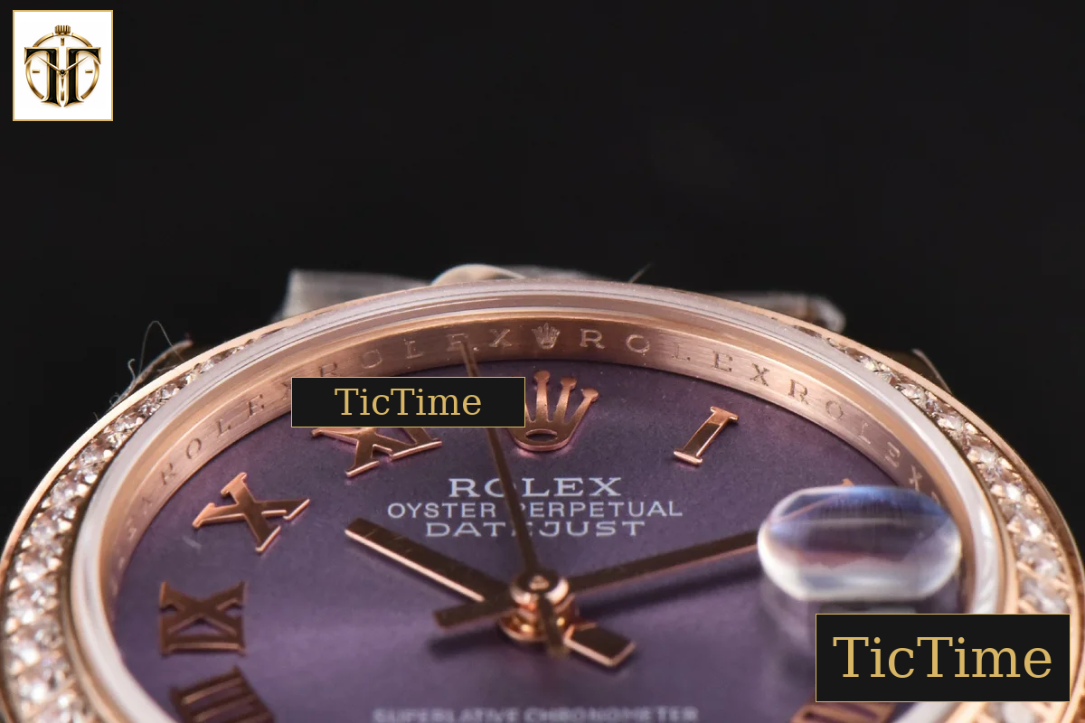DateJust Ladies 904L 31mm WF RG Diamond Purple Dial Diamond Roma Marker Oyster Bracelet A2671 — foto 13